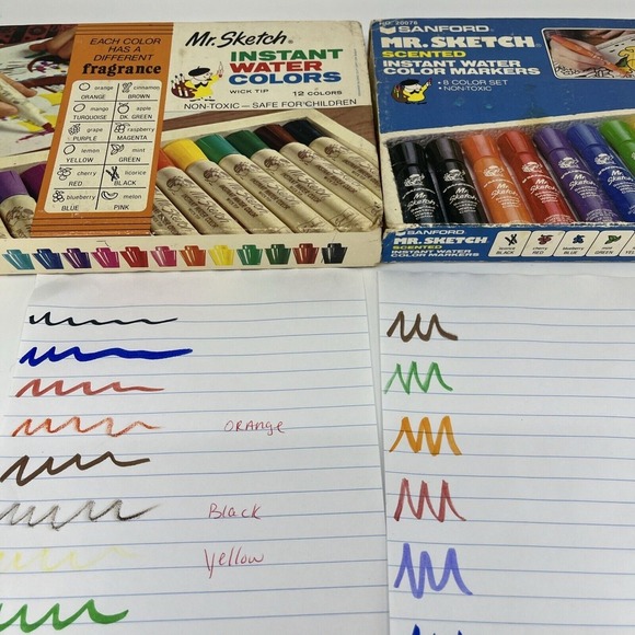 2 Sanford Mr. Sketch Scented Water Color Markers Nontoxic‎ Vtg Tested See Photos - Picture 1 of 11